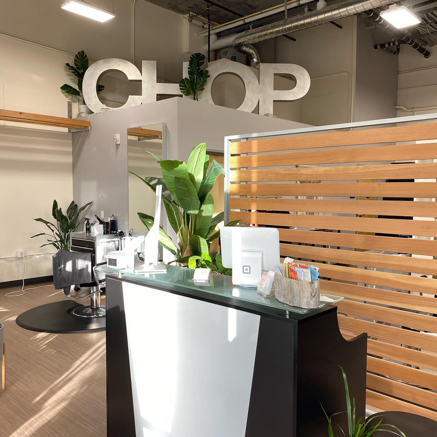 An image of the front desk of Chop Salon.